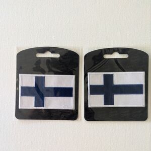 Finnish Flag Patch Embroidered Iron-On Finland European FI Decal 2 Pieces